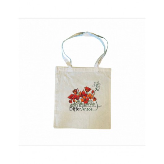 Сумка з натуральної бавовни з друкованим малюнком та логотипом Antos.