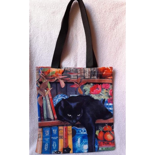 Сумка з текстилю з малюнком кішки