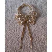 Шпилька для волосся метелик з білими квітами